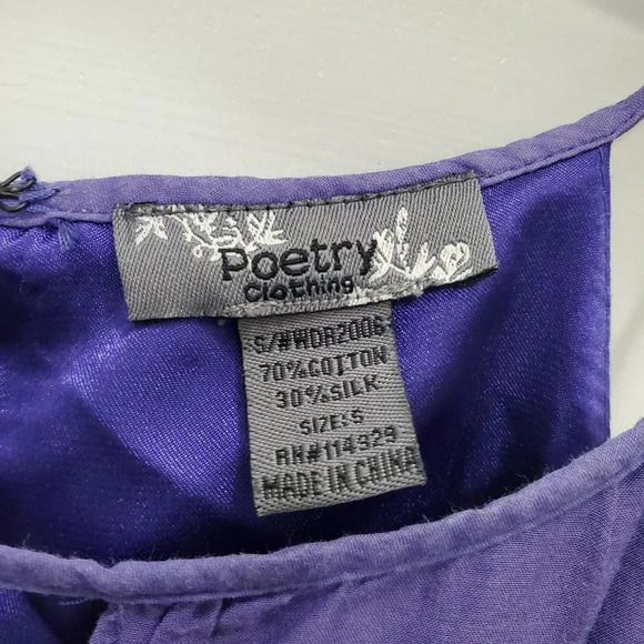 Poetry Women's Purple Silk Blend High Neck Sleeveless Keyhole Dress Size S - Picture 2 of 5